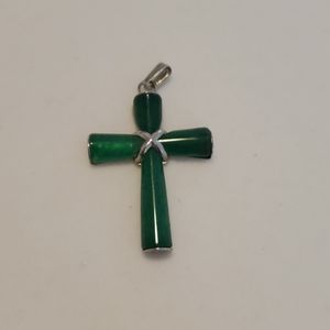 Silver and Jade cross